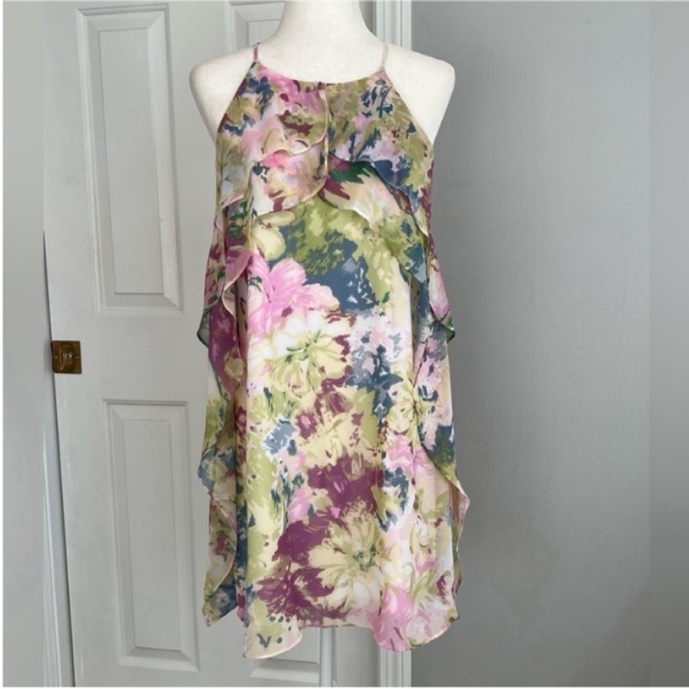 BCBG MaxAzria Floral Dress Pink Multi Size S